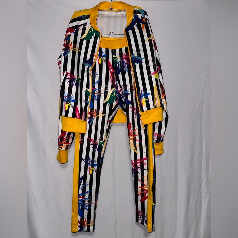 Colorful Striped Women's Jumpsuit Set